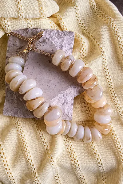 Baublebar Women's Chunky Beaded Resort Necklace In Oyster In Gold