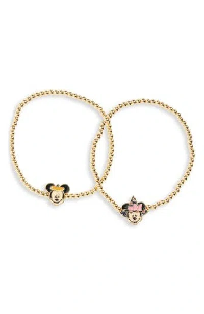 Baublebar X Disney Mickey & Minnie 2-pack Halloween Stretch Bracelets In Multi