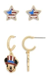 Baublebar X Disney Mickey Mouse Americana Stud & Hoop Earrings Set