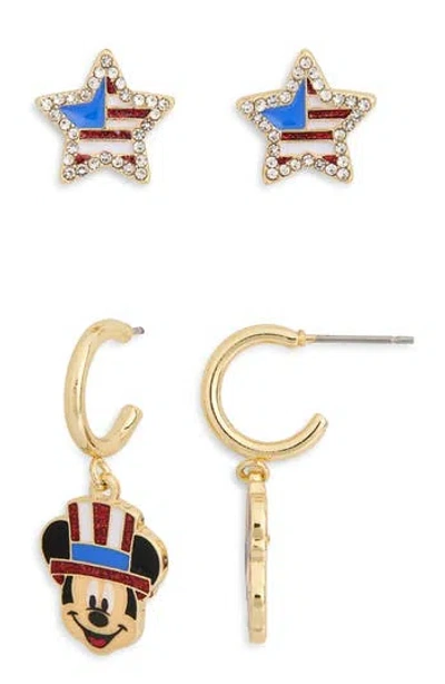 Baublebar X Disney Mickey Mouse Americana Stud & Hoop Earrings Set