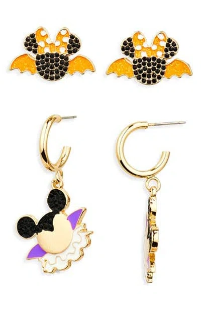 Baublebar X Disney® Set Of 2 Mickey & Minnie Mouse Vampire Stud & Hoop Earrings In Multi