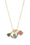Baublebar X Disney® Stitch Holiday Charm Necklace In Gold