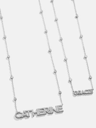 Baublebar Yasmine Sterling Silver Custom Nameplate Necklace In Metallic