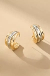 Baublebar Yvette Triple Row Half Hoop Earrings In Two Tone In Gold