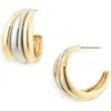 Baublebar Yvette Triple Row Half Hoop Earrings In Two Tone