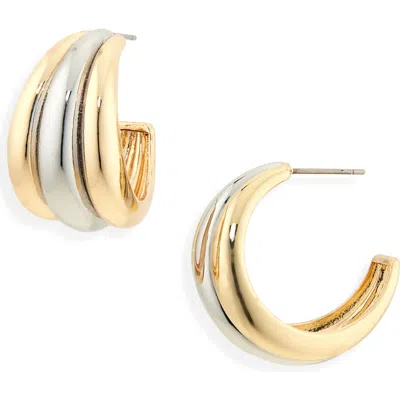 BAUBLEBAR BAUBLEBAR YVETTE TWO-TONE HOOP EARRINGS