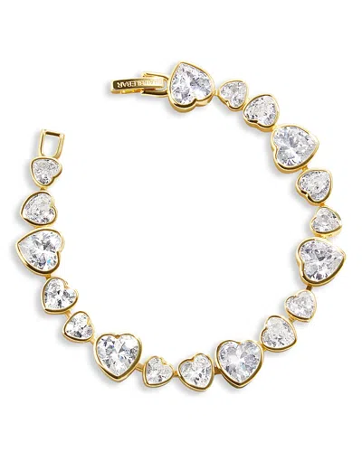 Baublebar Zadie Cubic Zirconia Heart Tennis Bracelet In Gold