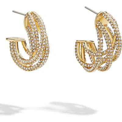 Baublebar Zia Rhinestone Open Hoop Earrings In Clear