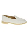 Baudoin & Lange White Deer Skin Moccasins With Slip-on Design