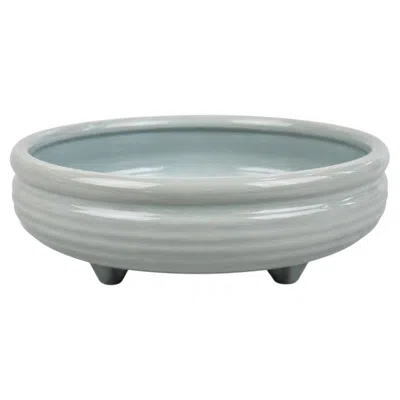 Pre-owned Bauer Pottery Vintage J.a. Bauer California Pottery Ringware Three-footed Centerpiece Bowl In Gray