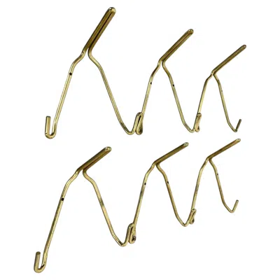 Pre-owned Bauhaus 1 Of 2 Large 61cm Auböck Style Brass Wardrobe Hook Coat Racks, France 1950s In Sand