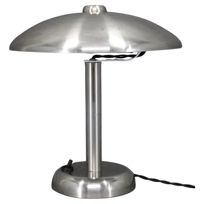 Pre-owned Bauhaus 1930s Art Deco Nickel Mushroom Table Lamp Europe In Transparent