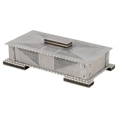 Pre-owned Bauhaus Arts And Crafts Modernist Large Aluminum Box, Circa 1920 In Gray