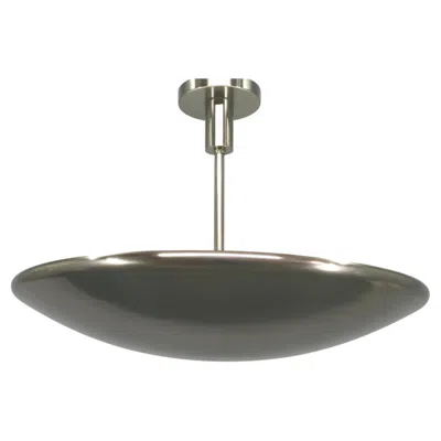 Pre-owned Bauhaus Indirect Ceiling Light, Nickel, Czechoslovakia 1930s In Transparent