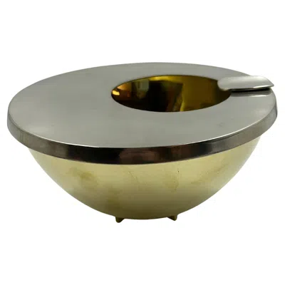 Pre-owned Bauhaus Modernist Brass Ashtray In Two Colors From  In Brown
