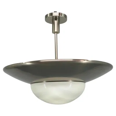 Pre-owned Bauhaus Pendant Light In Nickel And Glass, 1930s Czechoslovakia In Transparent