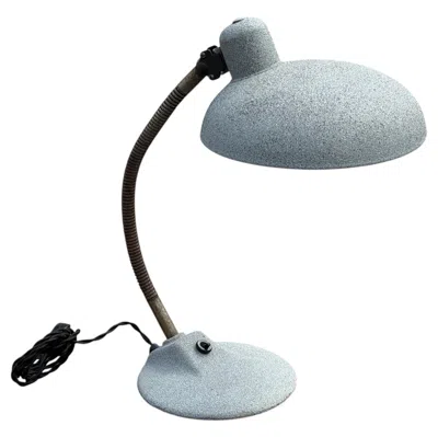 Pre-owned Bauhaus Table Lamp From The 1950s, Crafted In Grey Textured-painted Metal. In Gray