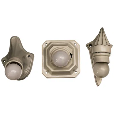 Pre-owned Bauhaus Three Art Deco Porcelain  Wall And Ceiling Lamps, 1920s In Brown
