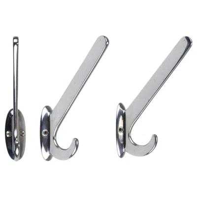 Pre-owned Bauhaus Up To 5 Large Art Deco  Nickel & Brass Wall Coat Hooks, Vienna, 1930s In Gray