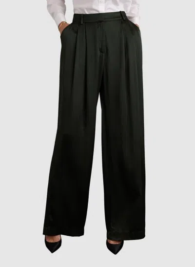 Baukjen Agnes Satin Palazzo Trousers In Khaki