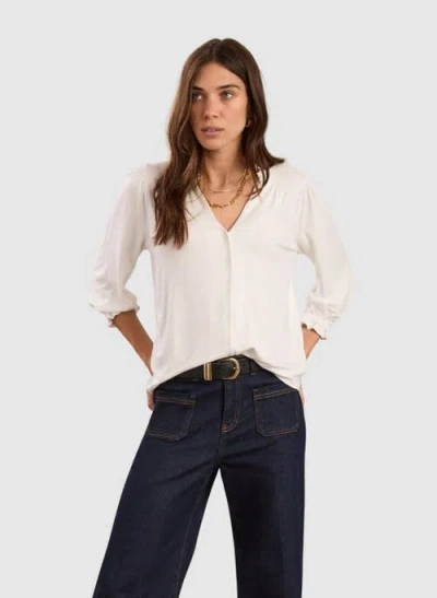 Baukjen Annie Ruffle Collar Blouse In White