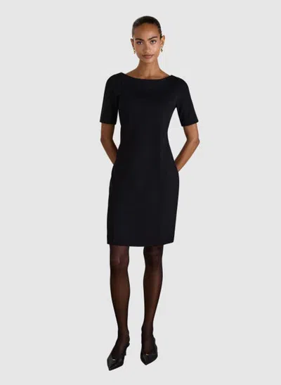 Baukjen April Ponte Knee Length Dress In Black