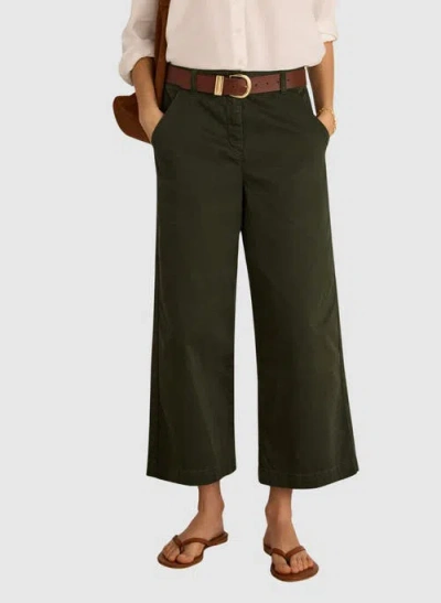 Baukjen Brielle Organic Cotton Wide Leg Trousers In Green