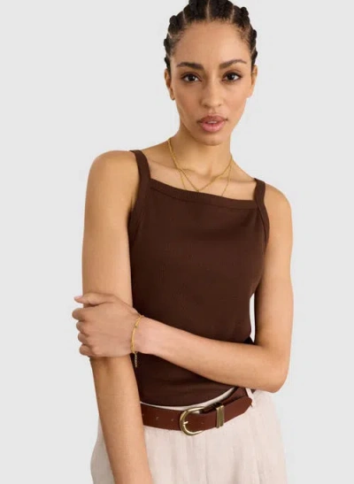 Baukjen Cecilia Organic Cotton Rib Tank In Brown