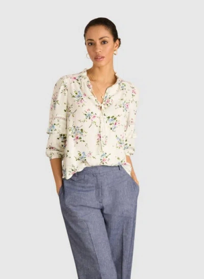 Baukjen Clemenza Romantic Tie-neck Blouse In Blue