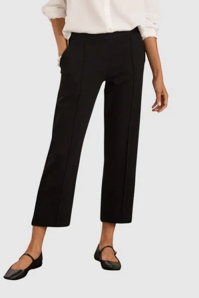 Baukjen Ebru Ponte Straight Leg Crop Trousers In Black