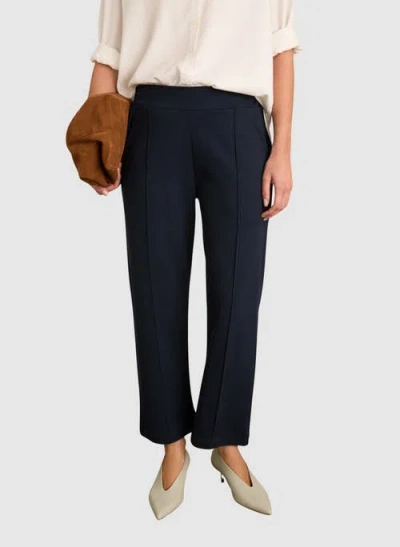 Baukjen Ebru Ponte Straight Leg Crop Trousers In Blue