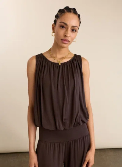 Baukjen Eddy Bubble Hem Top In Brown
