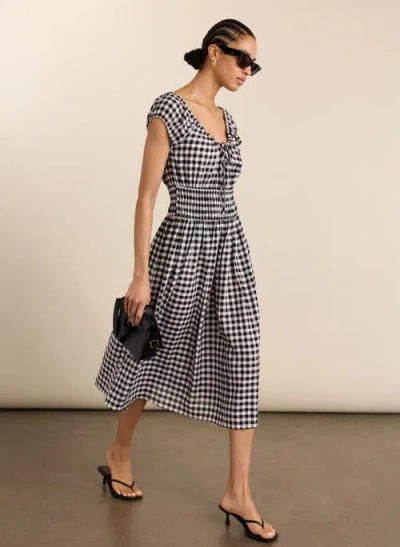 Baukjen Emily Linen Gingham Midi Dress In Multi