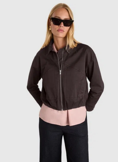 Baukjen Esme Organic Cotton Bomber Jacket In Brown