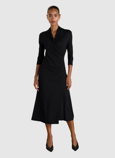 Baukjen Gylda Fixed Wrap Dress In Black