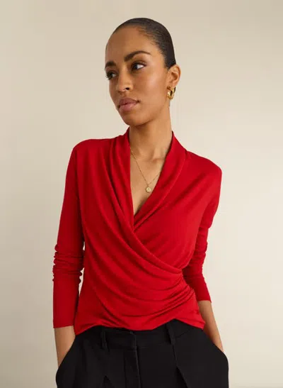 Baukjen Gylda Wrap Top In Red