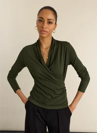 Baukjen Gylda Wrap Top In Green
