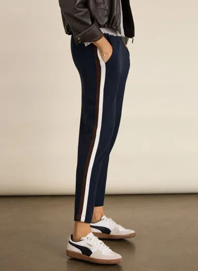 Baukjen Jay Tapered Trousers In Navy/chocolate & White