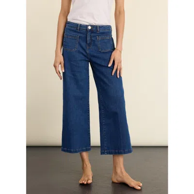 Baukjen Jena Stretch Wide Crop Jeans In Blue