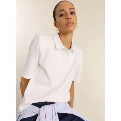 Baukjen Kayla Strong Shoulder Polo Top In White