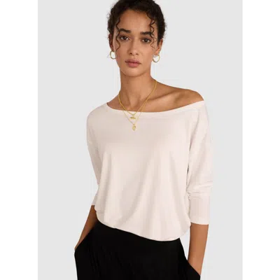 Baukjen Lizzie Relaxed Off The Shoulder Top In Neutral