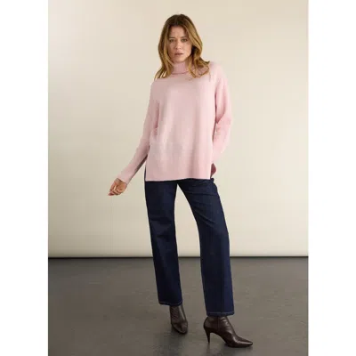 Baukjen Malin Wool Roll Neck Jumper In Pink
