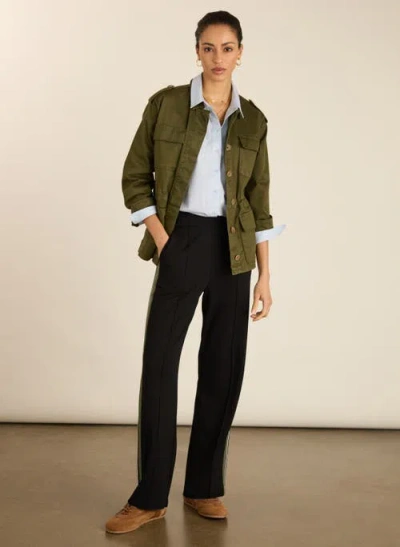 Baukjen Marjorie Side Stripe Ponte Trousers In Green