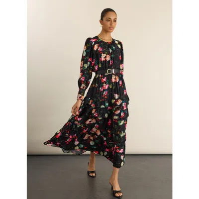 Baukjen Natasha Printed Maxi Dress In Black