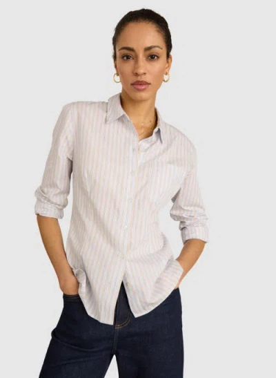 Baukjen Nicola Cotton Stripe Shirt In White