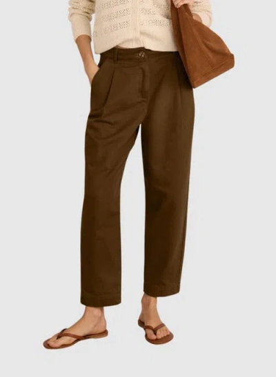 Baukjen Paola Mid-rise Ankle Grazer Chino In Brown
