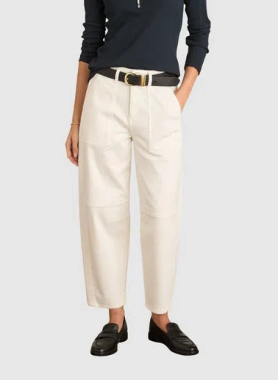 Baukjen Reece Stretch Barrel Leg Cargo Jeans In White