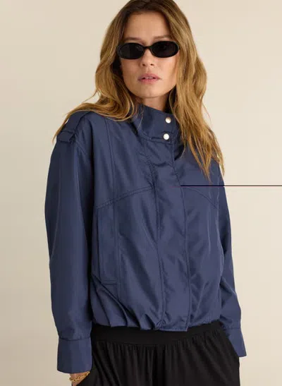 Baukjen Roxi Funnel Neck Bomber Jacket In Deep Indigo