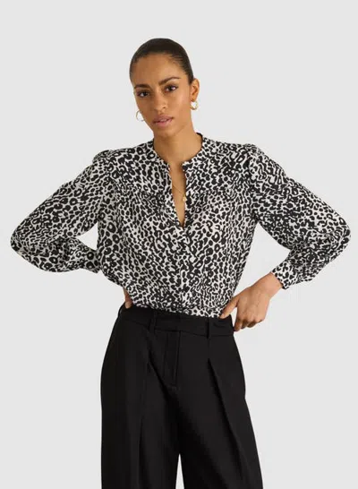 Baukjen Sam Button Down Blouse In Animal Print