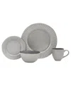 Baum Belle Grey 16 Pc. Dinnerware Set, Service For 4 In Grey